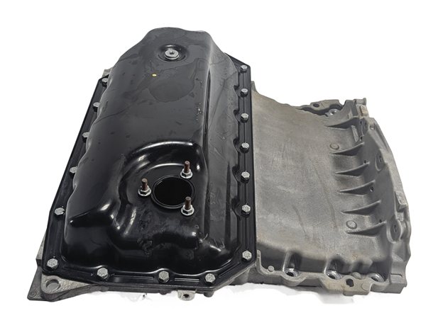 Thumbnail 3: 17-19 AUDI Q7 4M 3.0L SUPER CREC ENGINE UPPER & LOWER OIL FLUID PAN w/ PLUG