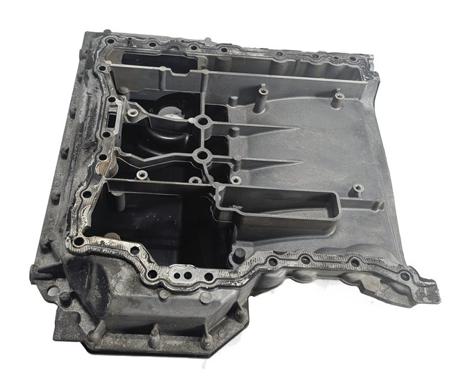 Thumbnail 4: 17-19 AUDI Q7 4M 3.0L SUPER CREC ENGINE UPPER & LOWER OIL FLUID PAN w/ PLUG