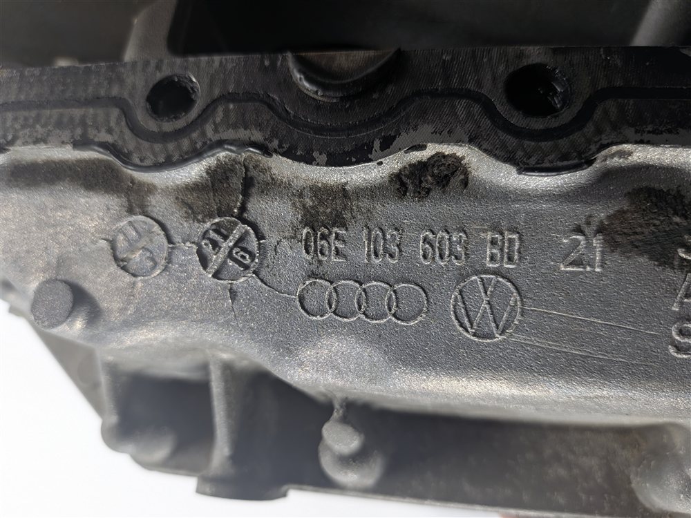 Thumbnail 5: 17-19 AUDI Q7 4M 3.0L SUPER CREC ENGINE UPPER & LOWER OIL FLUID PAN w/ PLUG
