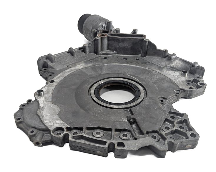 Thumbnail 2: 17-19 AUDI Q7 4M 3.0L SUPER CREC ENGINE LOWER TIMING COVER w/ OIL FILTER HOUSING