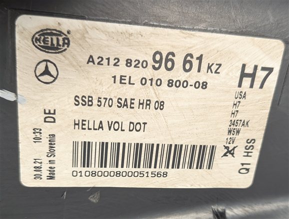 Thumbnail 7: 2010-2013 MERCEDES BENZ E300 E350 E400 E550 (W212) RIGHT HALOGEN HEADLIGHT LAMP