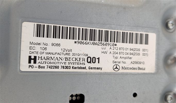 Thumbnail 5: 08-13 MERCEDES C300 C350 C63 E350 E550 E63 GLK3450 CLS550 HARMAN AUDIO AMPLIFIER