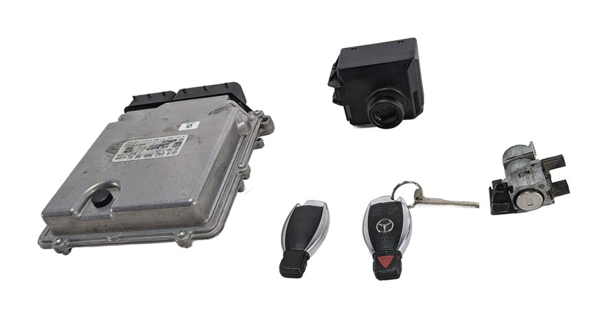 2011 MERCEDES E350 (W212) 3.0L (OM642) DIESEL ECU ECM IGNITION SWITCH KEY SET