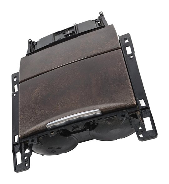 2011 MERCEDES E350 (W212) FRONT CENTER CONSOLE CUP HOLDER w/ COVER (Walnut)