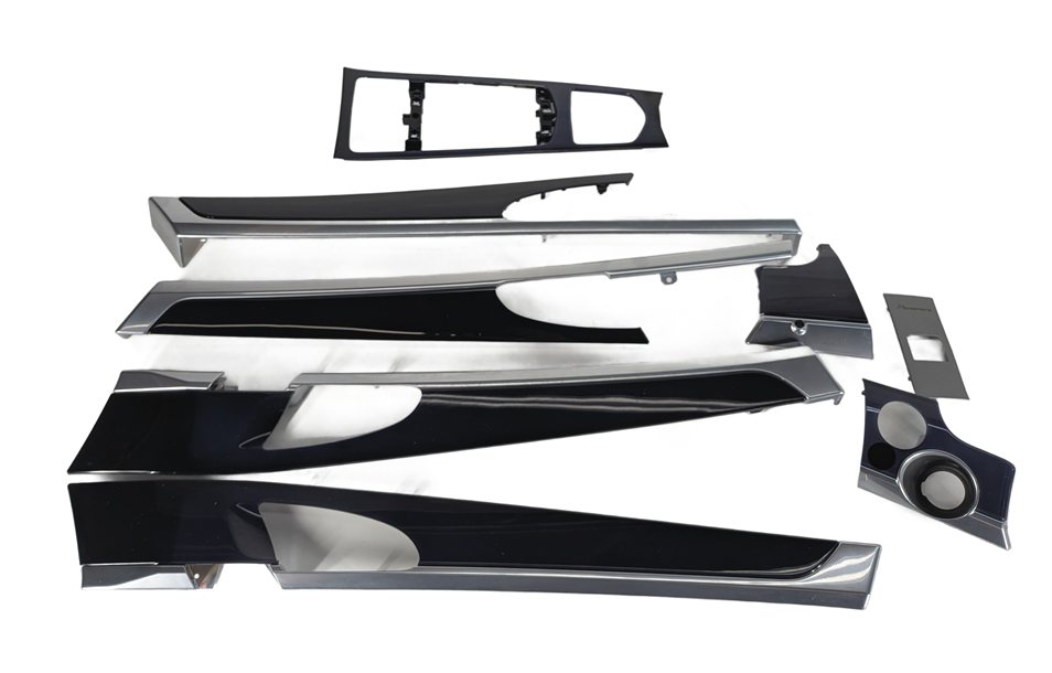 Thumbnail 4: 16 PORSCHE PANAMERA 970 DOOR CONSOLE SHIFTER TRIM SET/8 (Dark Blue High Gloss)