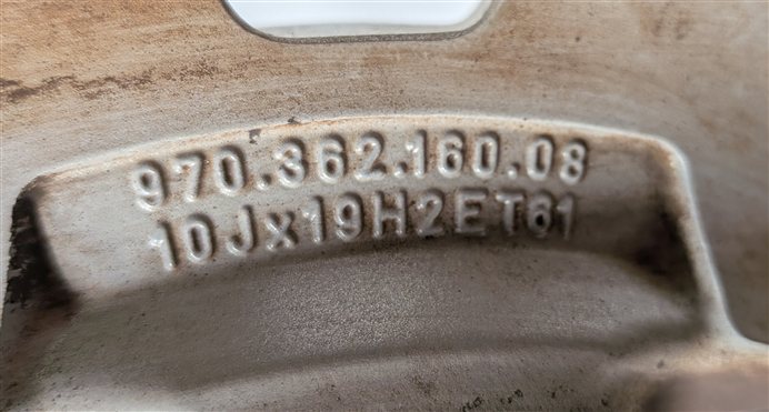 Thumbnail 4: 14-16 PORSCHE PANAMERA (970) 19X10 5 DOUBLE SPOKE ALLOY WHEEL RIM OEM