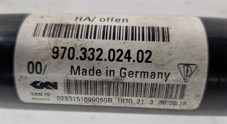 Thumbnail 6: 14-16 PORSCHE PANAMERA (970) REAR RIGHT AXLE SHAFT DRIVESHAFT