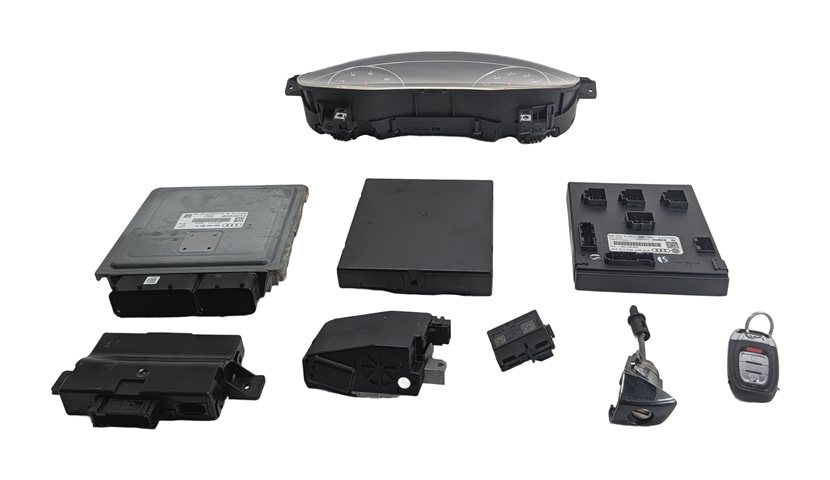Thumbnail 2: 2013 AUDI A7 (C7 4G8) 3.0L (CTUA) ECM BCM CLUSTER KESSY GATEWAY ELV KEY SET/7