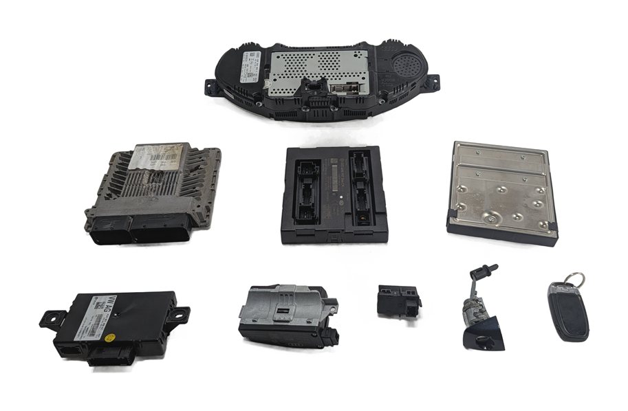 Thumbnail 4: 2013 AUDI A7 (C7 4G8) 3.0L (CTUA) ECM BCM CLUSTER KESSY GATEWAY ELV KEY SET/7