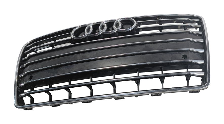 12-15 AUDI A7 (C7 4G8) FRONT CENTER GRILLE NON S-LINE w/ ACC PARK ASSIST BLACK