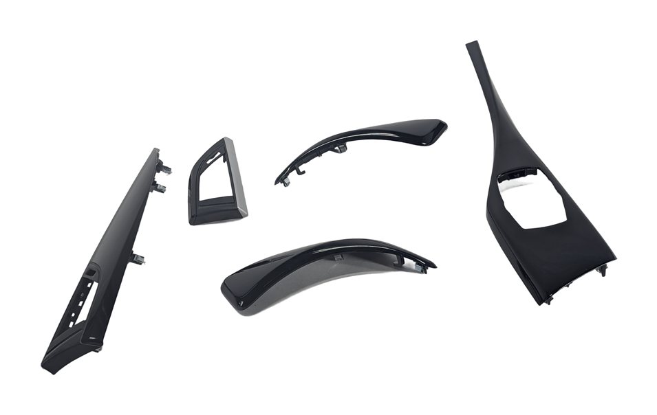 16 BMW 228I F22 INTERIOR DOOR DASH CENTER CONSOLE TRIM SET/5 (Black High-Gloss)