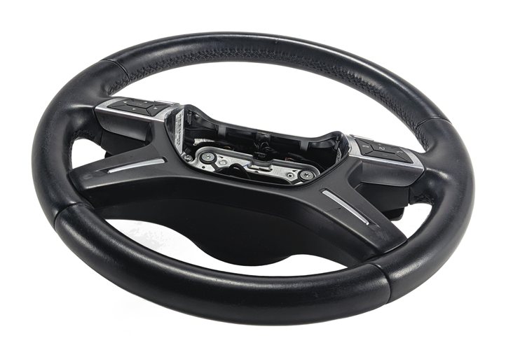 Thumbnail 3: 12-18 MERCEDES GL450 GL550 ML350 (X166 W166) LEATHER STEERING WHEEL (Black)