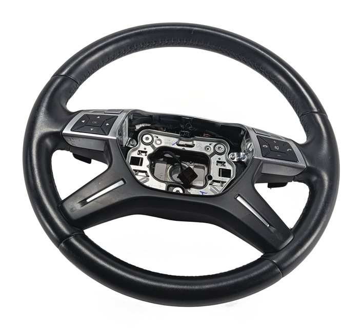 Thumbnail 4: 12-18 MERCEDES GL450 GL550 ML350 (X166 W166) LEATHER STEERING WHEEL (Black)