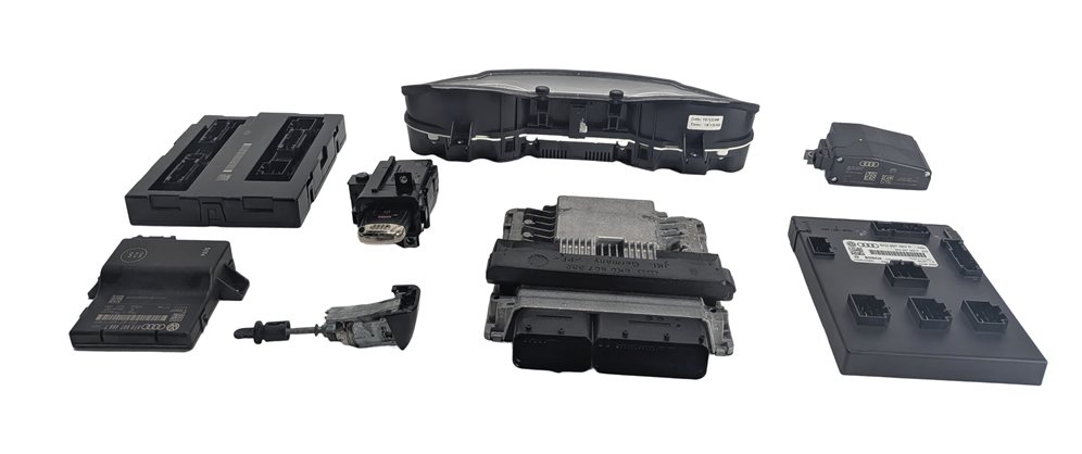 Thumbnail 3: 2010 AUDI Q5 (B8 8R) 3.2L CALB ENGINE ECM BCM GATEWAY IMMOBILIZER MODULE KEY SET