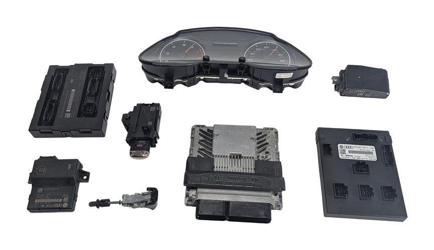 Thumbnail 4: 2010 AUDI Q5 (B8 8R) 3.2L CALB ENGINE ECM BCM GATEWAY IMMOBILIZER MODULE KEY SET