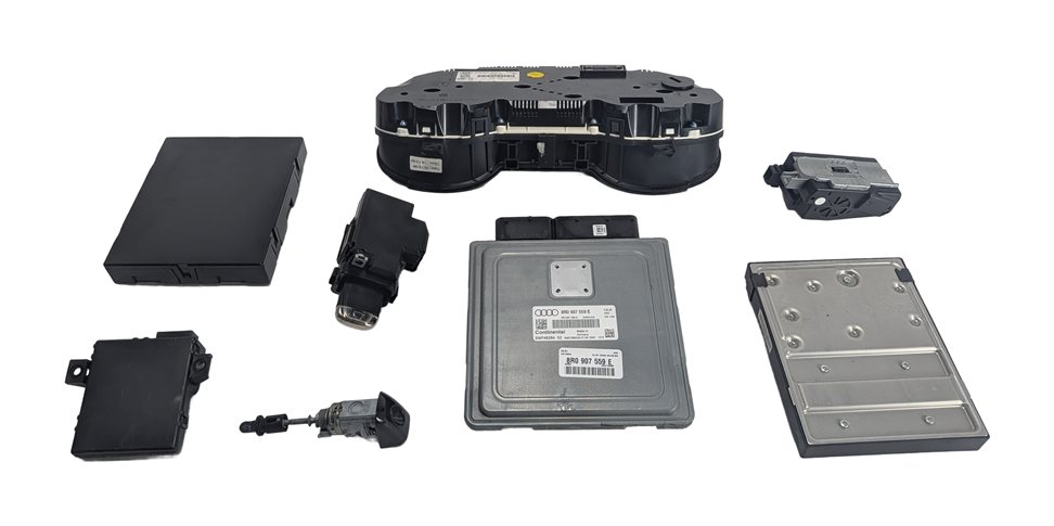 Thumbnail 5: 2010 AUDI Q5 (B8 8R) 3.2L CALB ENGINE ECM BCM GATEWAY IMMOBILIZER MODULE KEY SET
