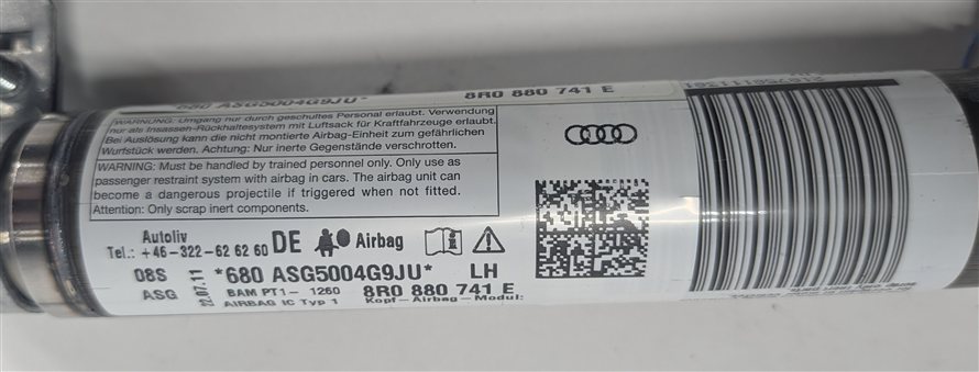 Thumbnail 9: 2009-2010 AUDI Q5 (8R) LEFT DRIVER ROOF SIDE CURTAIN SRS AIRBAG AIR BAG