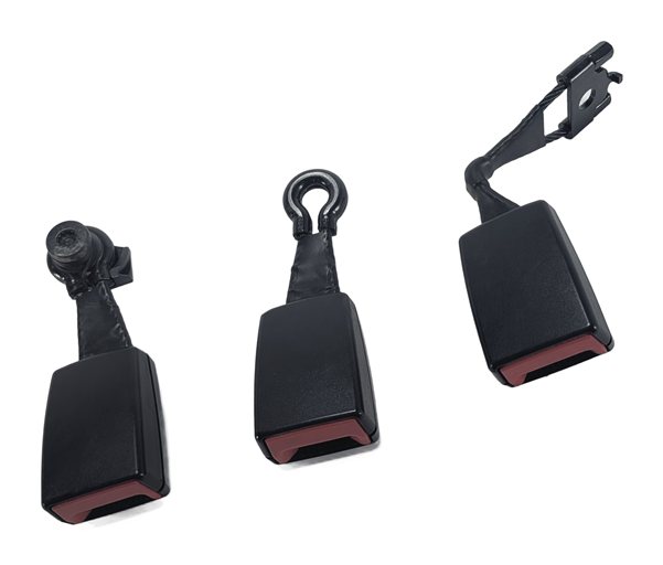 2010 AUDI Q5 B8 8R REAR LEFT CENTER RIGHT SEATBELT BUCKLE RECEIVER SET/3 (BLACK)