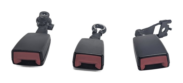 Thumbnail 2: 2010 AUDI Q5 B8 8R REAR LEFT CENTER RIGHT SEATBELT BUCKLE RECEIVER SET/3 (BLACK)