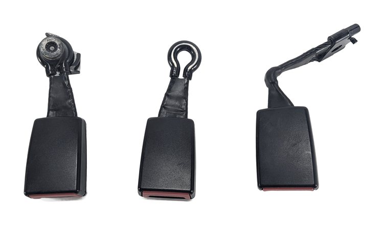 Thumbnail 3: 2010 AUDI Q5 B8 8R REAR LEFT CENTER RIGHT SEATBELT BUCKLE RECEIVER SET/3 (BLACK)