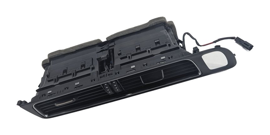2010 AUDI Q5 (B8 8R) FRONT CENTER DASH HEAT AIR AC HVAC VENT CHROME TRIM (Black)