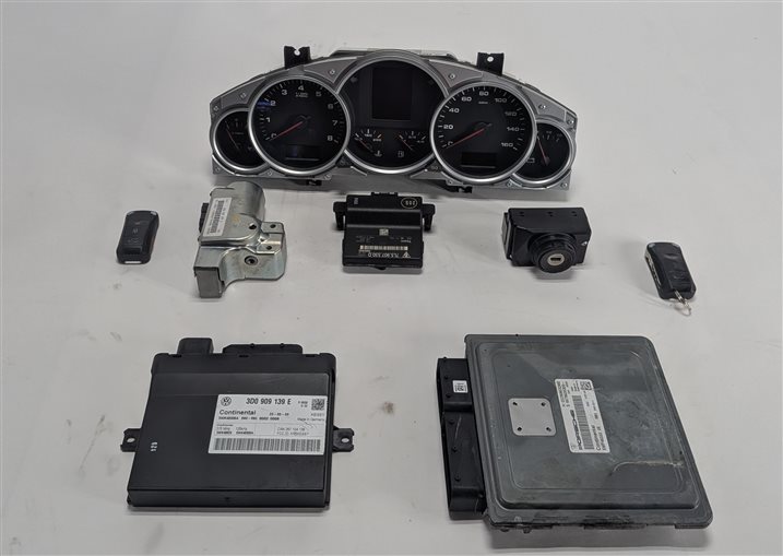 Thumbnail 4: 09-10 PORSCHE CAYENNE (957) 4.8L M48.01 ECM KESSY IMMOBILIZER CLUSTER KEY SET/8