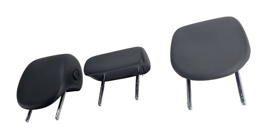 05-10 PORSCHE CAYENNE 955 957 REAR LEFT RIGHT CENTER SEAT HEADREST SET 3 (Black)