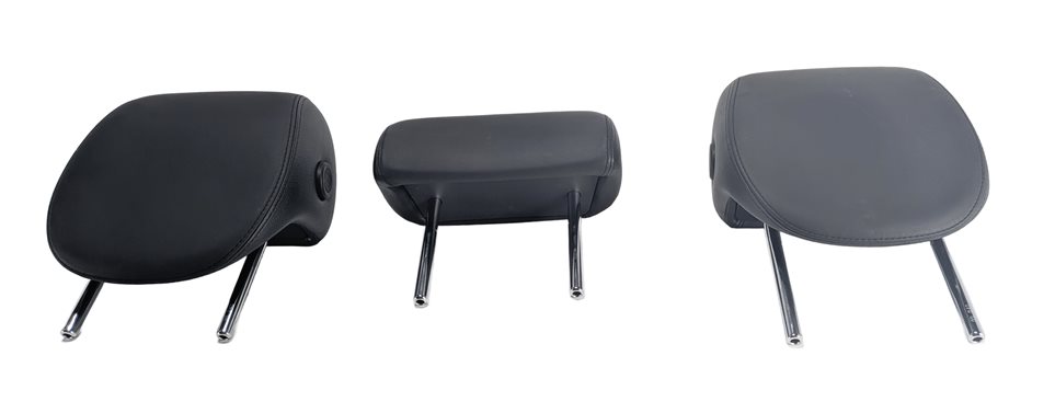 Thumbnail 2: 05-10 PORSCHE CAYENNE 955 957 REAR LEFT RIGHT CENTER SEAT HEADREST SET 3 (Black)