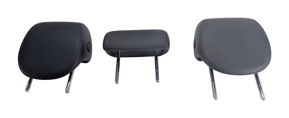 Thumbnail 3: 05-10 PORSCHE CAYENNE 955 957 REAR LEFT RIGHT CENTER SEAT HEADREST SET 3 (Black)