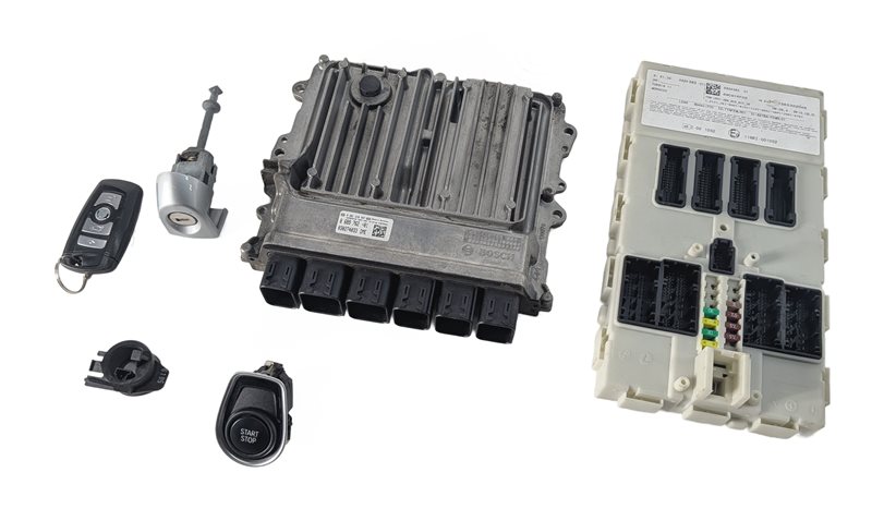 Thumbnail 2: 16-18 BMW 330E (F30) 2.0L B48 ENGINE BCM DME ECM ECU BODY CONTROL MODULE KEY SET