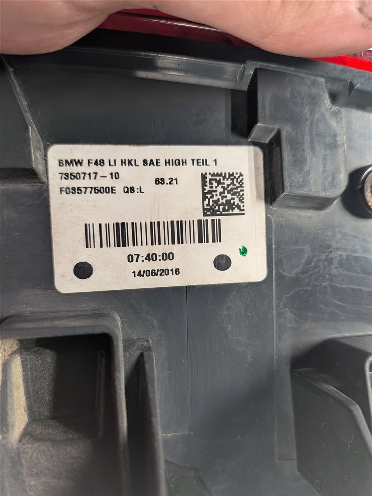 Thumbnail 9: 2016-2019 BMW X1 (F48) REAR LEFT OUTER TAILLIGHT (FITS MODELS w/ LED HEADLIGHTS)