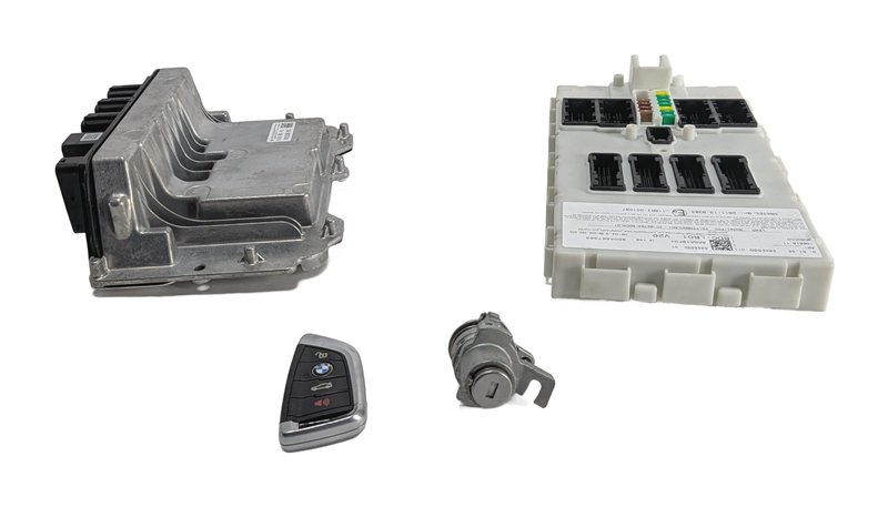 Thumbnail 2: 2016-2018 BMW X1 X2 MINI COOPER 2.0L B46 DME BDC KEY IGNITION LOCK MODULE SET