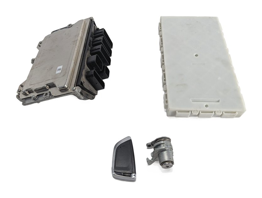 Thumbnail 4: 2016-2018 BMW X1 X2 MINI COOPER 2.0L B46 DME BDC KEY IGNITION LOCK MODULE SET