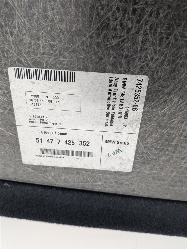 Thumbnail 5: 2016 BMW X1 (F48) REAR CARGO TRUNK LOAD FLOOR FOLDABLE BOARD PANEL