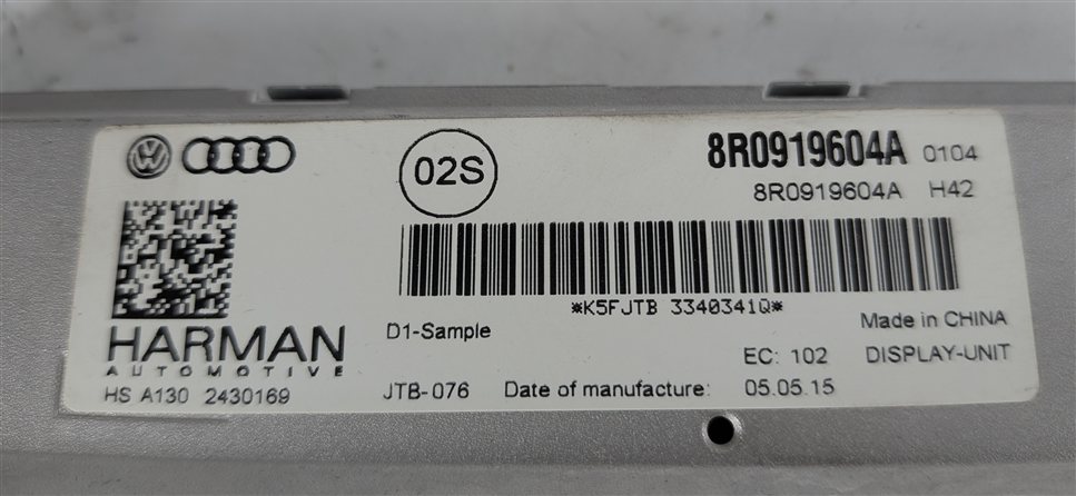 Thumbnail 9: 2009-2017 AUDI A4 S4 A5 S5 Q5 (B8 8K 8T 8R) RADIO STEREO MEDIA DISPLAY SCREEN