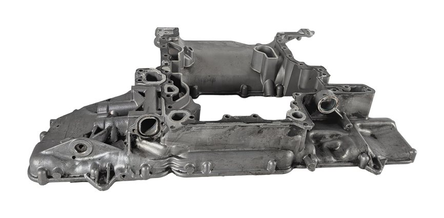 08-12 AUDI S5 (B8 8T) 4.2L CAUA TFSI ENGINE UPPER OIL PAN SUMP CRADLE