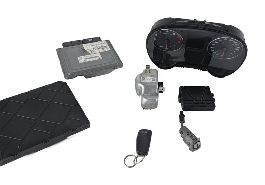Thumbnail 4: 2016 AUDI A3 (8V) 2.0L (CNTC) ECM BCM CLUSTER GATEWAY ELV KEY DOOR LOCK SET/7