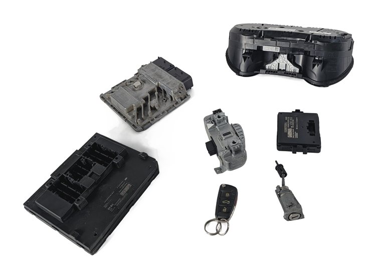 Thumbnail 5: 2016 AUDI A3 (8V) 2.0L (CNTC) ECM BCM CLUSTER GATEWAY ELV KEY DOOR LOCK SET/7