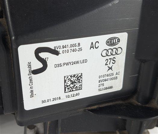 Thumbnail 6: 2015-2016 AUDI A3 (8V) LEFT DRIVER XENON HID HEADLIGHT LIGHT LAMP (8Q3 NON AFS)
