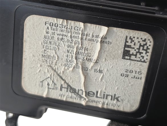 Thumbnail 7: 2016 AUDI A3 (8V) HOMELINK UNIVERSAL GARAGE DOOR OPENER TRANSMITTER SWITCH PANEL