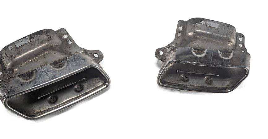 Thumbnail 2: 15-19 MERCEDES GL450 GLS450 X166 REAR EXHAUST TAILPIPE MUFFLER TIP SET/2