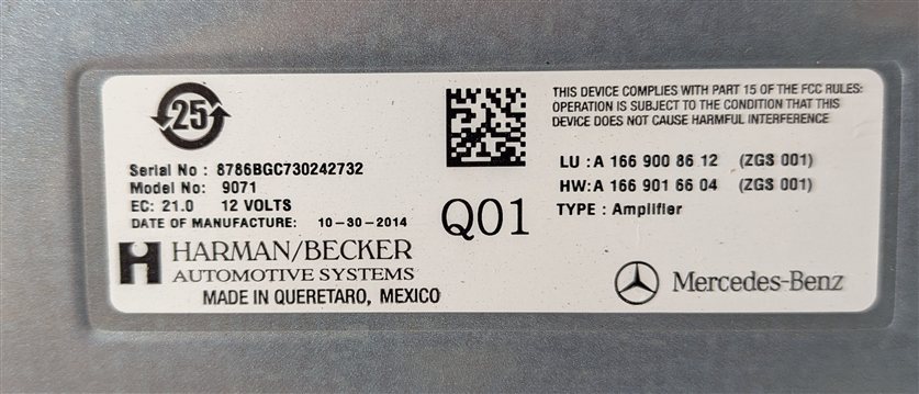Thumbnail 9: 14-16 MERCEDES GL ML SL W166 X166 R231 HARMAN BECKER RADIO AUDIO AMPLIFIER AMP
