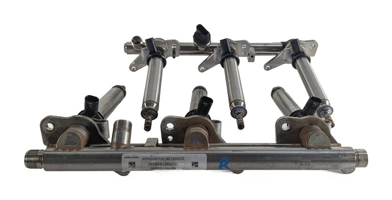 Thumbnail 2: 15-16 MERCEDES GL450 GLE400 X166 M276 LEFT/RIGHT FUEL RAIL SET/2 w/6 INJECTORS