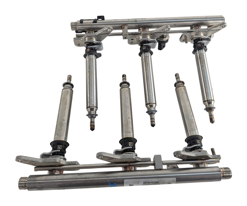 Thumbnail 7: 15-16 MERCEDES GL450 GLE400 X166 M276 LEFT/RIGHT FUEL RAIL SET/2 w/6 INJECTORS
