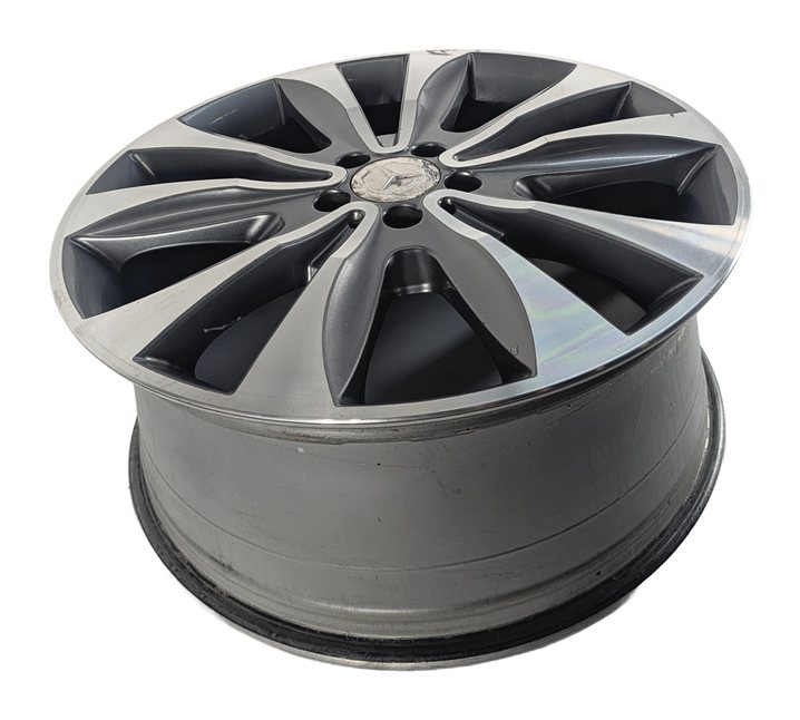 13-16 MERCEDES GL350 GL450 X166 20X8.5 ET62 10-SPOKE MACHINED GRAY ALLOY WHEEL