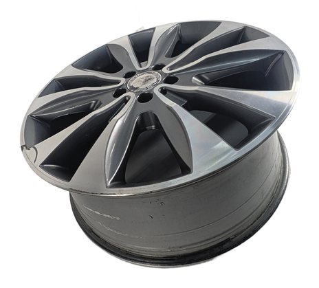 13-16 MERCEDES GL350 GL450 X166 20X8.5 ET62 10-SPOKE MACHINED GRAY ALLOY WHEEL