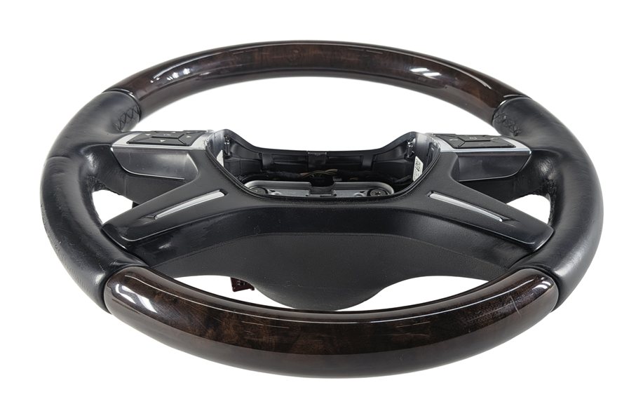 Thumbnail 3: 12-13 ML 13-16 GL CLASS (W166 X166) 4 SPOKE STEERING WHEEL BLACK w/ WALNUT WOOD