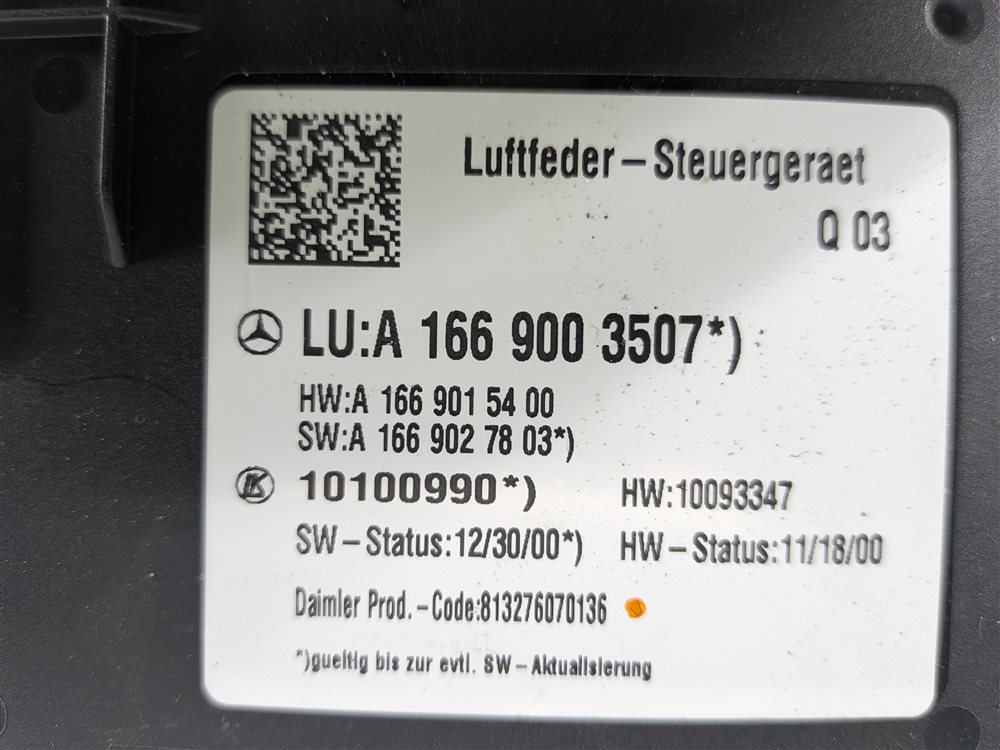 Thumbnail 9: 2013-2015 MERCEDES GL ML CLASS (W166 X166) AIRMATIC SUSPENSION CONTROL MODULE