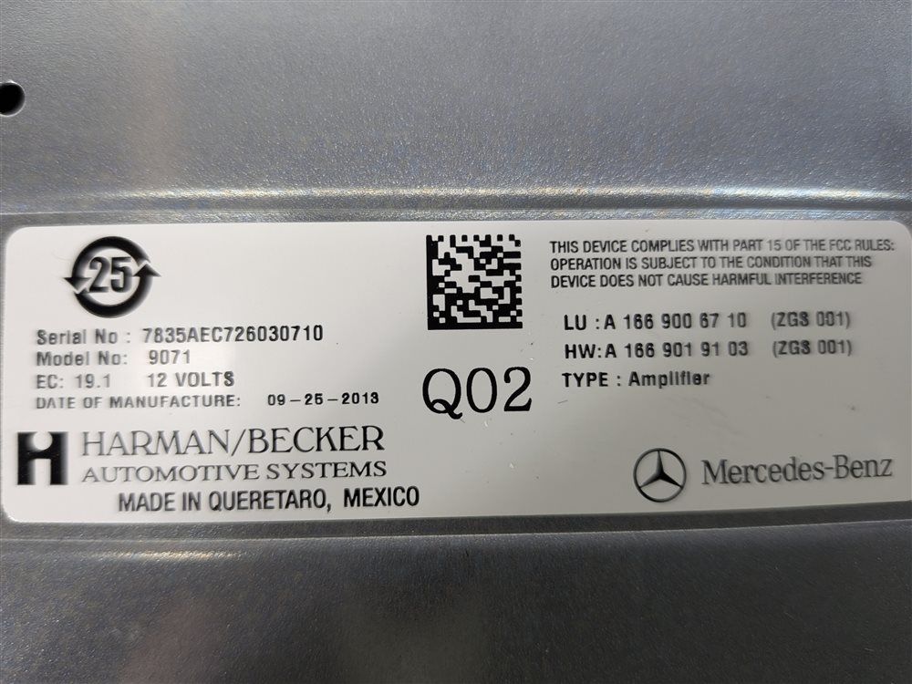 Thumbnail 9: 14-19 MERCEDES E GL ML SL CLS SLS (W212 W166 X166 W218) HARMAN KARDON AMPLIFIER