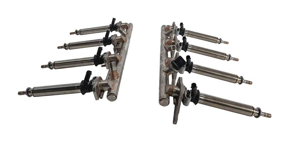 Thumbnail 2: 2016-2018 MERCEDES GL63 GLE63 GLS63 X166 AMG M157 FUEL INJECTOR SET/8 w/RAIL